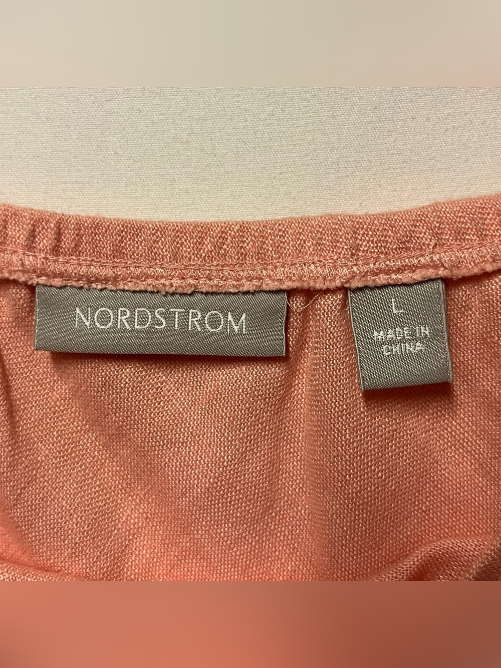 Nordstrom 100% Linen Blush Pink Maxi Skirt Large Pull On Cottage Prairie Coastal - Picture 6 of 9
